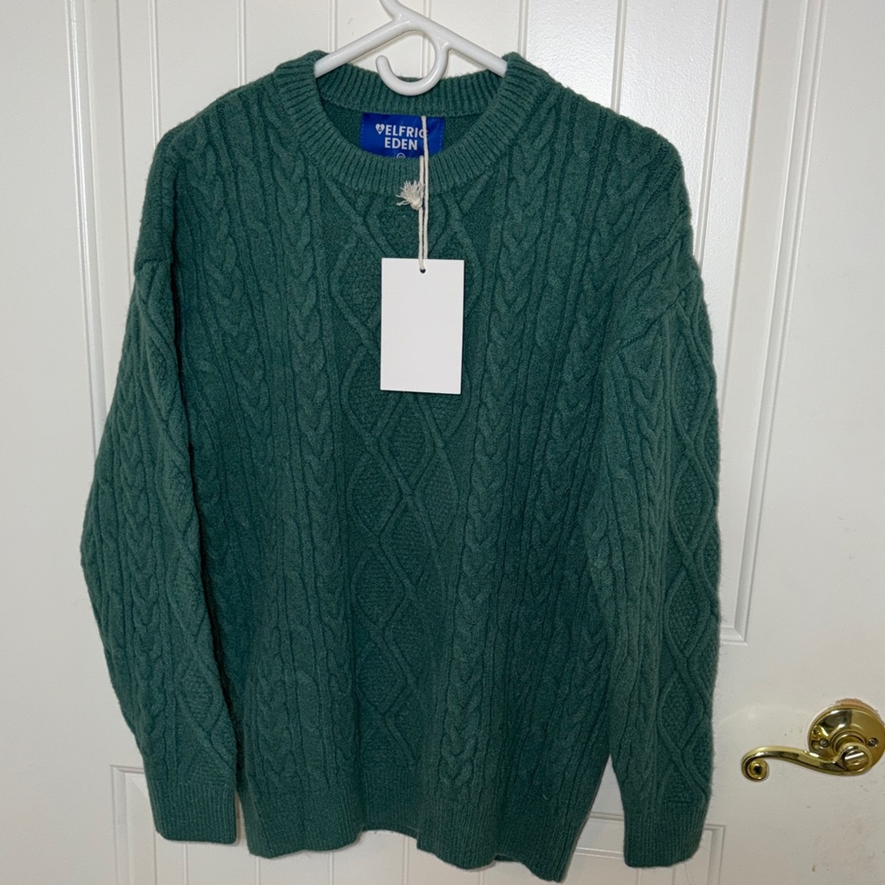 Aelfric Eden Deep Green Crewneck Oversized Sweater